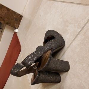 Silver/Gray Sparkle Heels